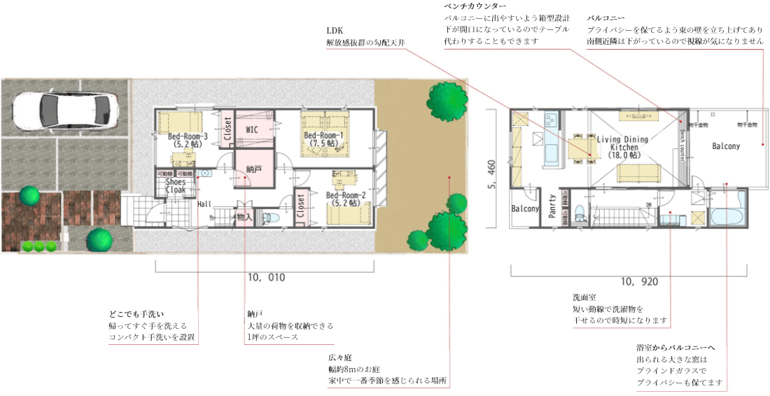 開放的なオープンバスの家:プラン