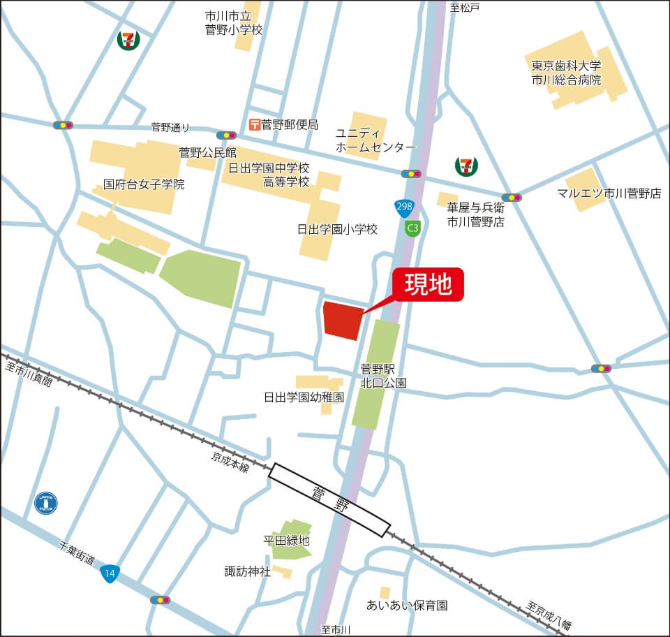 現地案内図（拡大）